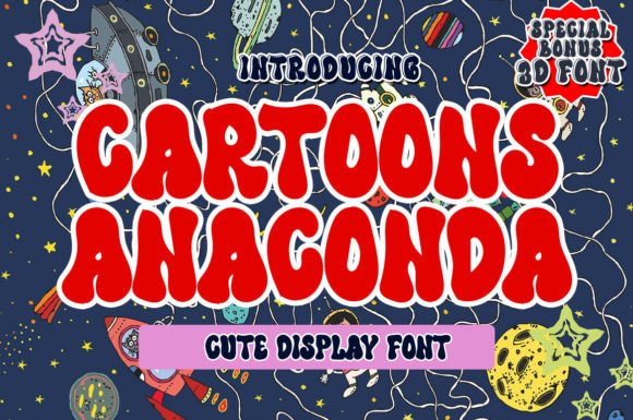 Cartoons Anaconda Font for Bold Handmade Branding