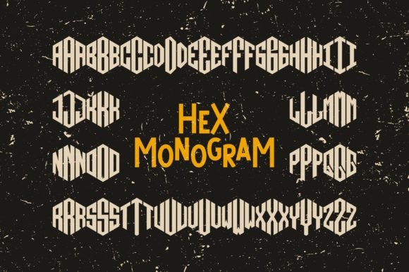 Hex Monogram – A Display Font for Campaign Creatives