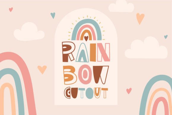 Rainbow Cutout Display Font for Whimsical Branding